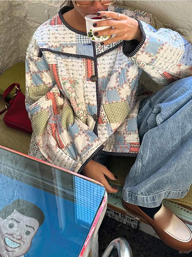 Jacke mit Knopfverschluss und lockerer Passform