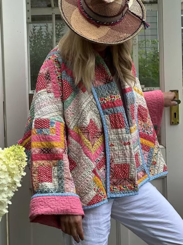 Steppjacke mit lockerer Passform und Print