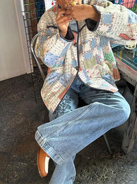 Jacke mit Knopfverschluss und lockerer Passform