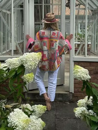 Steppjacke mit lockerer Passform und Print