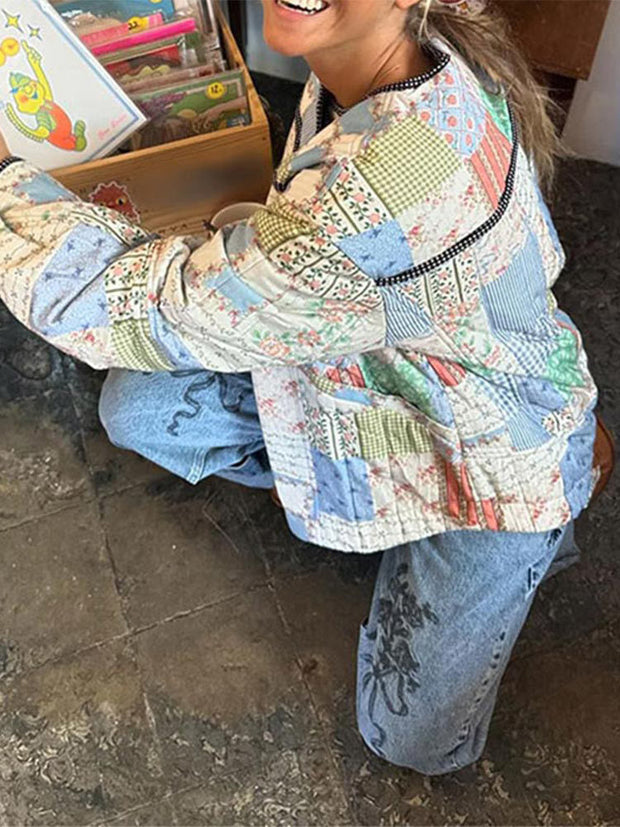 Jacke mit Knopfverschluss und lockerer Passform