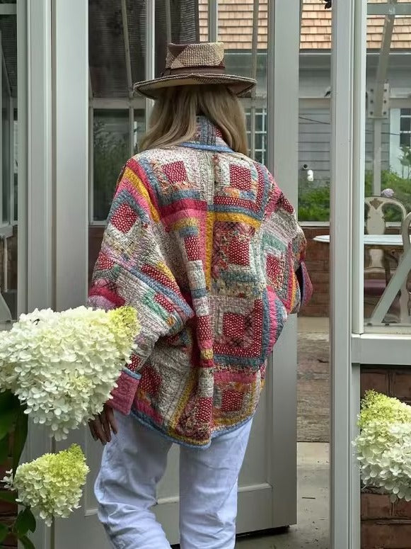 Steppjacke mit lockerer Passform und Print