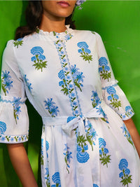 Fara - Kobaltfarbenes Lily Panama Kleid