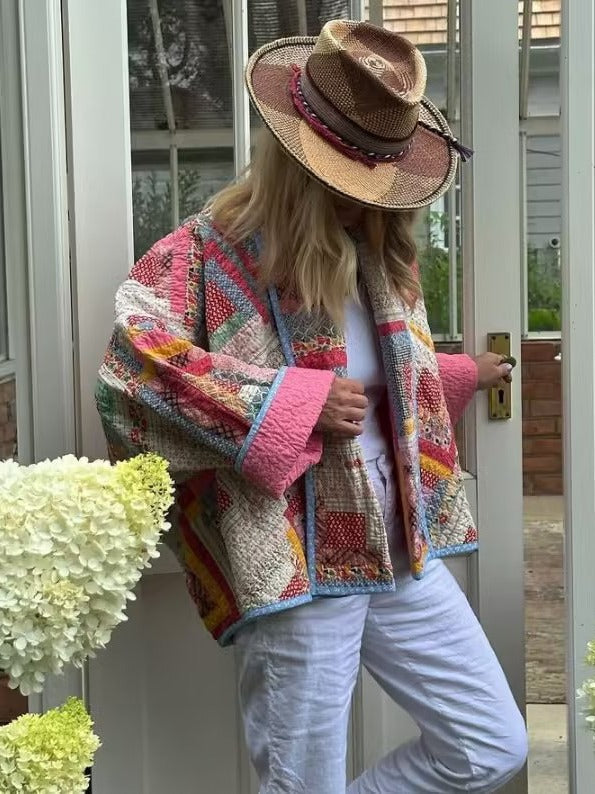 Steppjacke mit lockerer Passform und Print