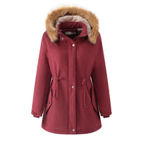 Damen Steppjacke mit Kunstfellkapuze - Doriana