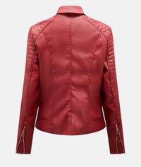 Biker-Lederjacke ohne Kapuze
