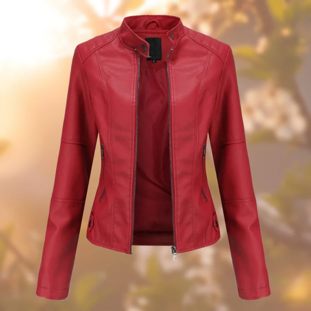 Komfortable Lederjacke mit langen Ärmeln