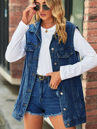 Jeansweste mit lockerer Passform