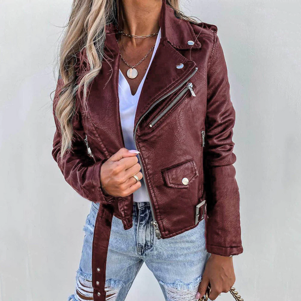 Biker-Lederjacke mit markanter Optik