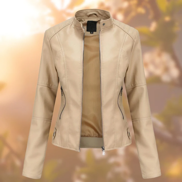 Komfortable Lederjacke mit langen Ärmeln