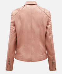 Biker-Lederjacke ohne Kapuze
