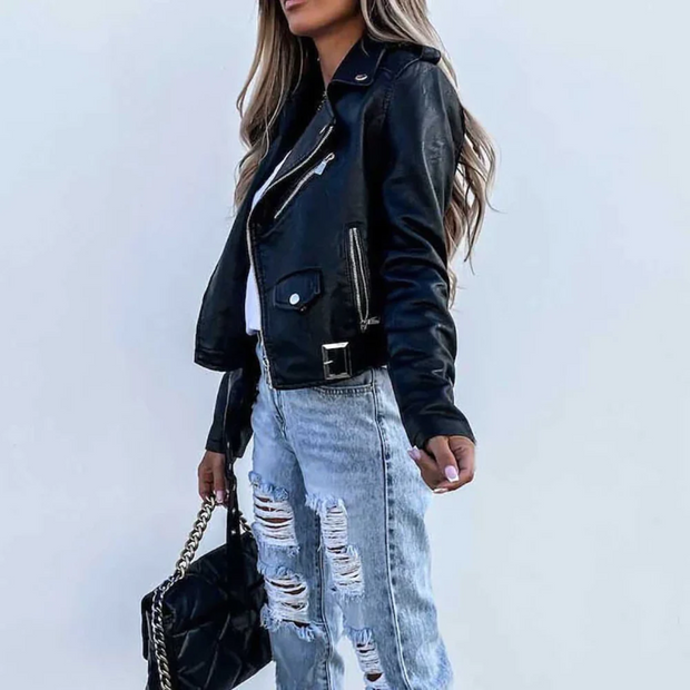 Biker-Lederjacke mit markanter Optik