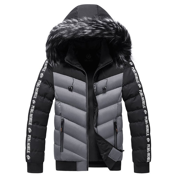 Herren Steppjacke mit Kunstfellkapuze - Elian
