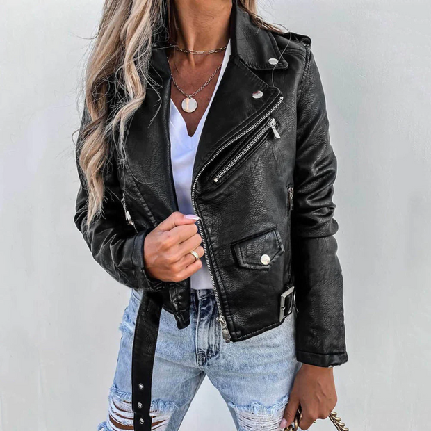 Biker-Lederjacke mit markanter Optik