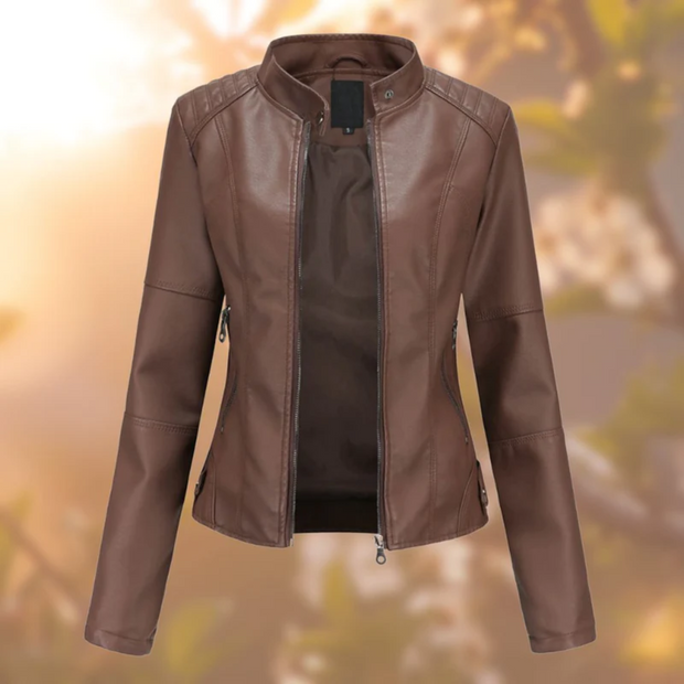Komfortable Lederjacke mit langen Ärmeln