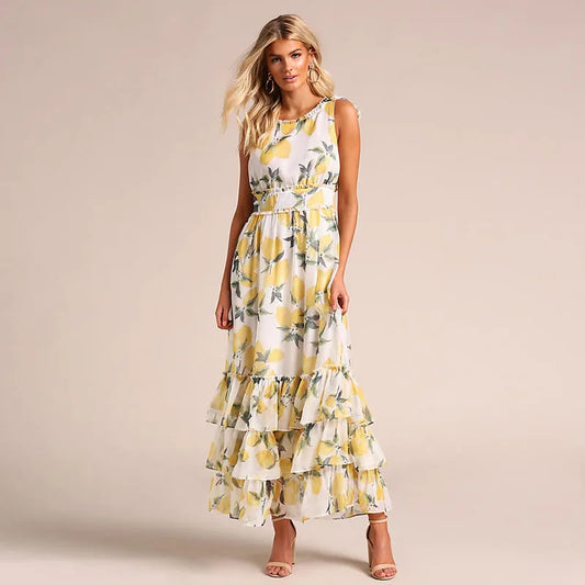 Margaret - ärmelloses Kleid mit Druck
