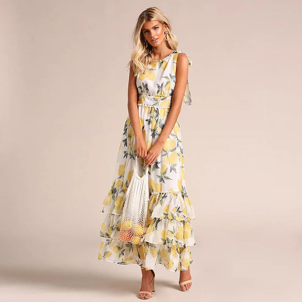 Margaret - ärmelloses Kleid mit Druck