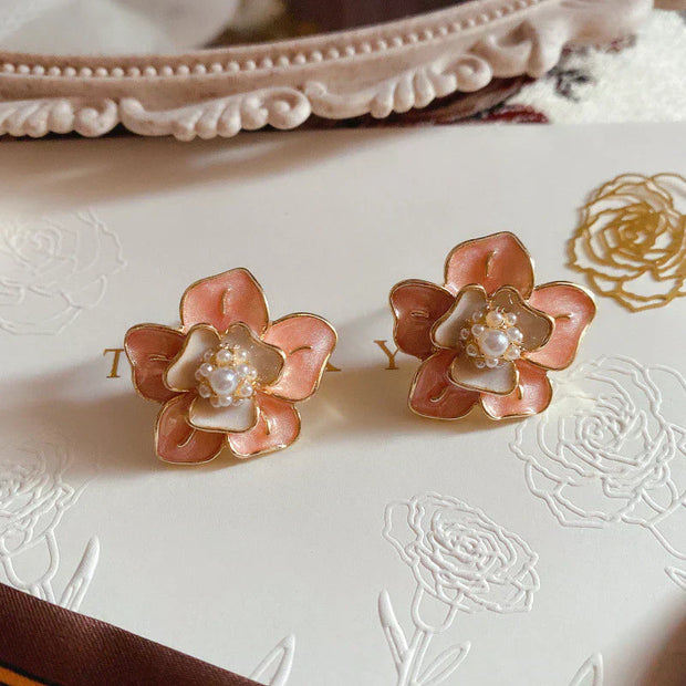 Rosy Blüten Ohrringe Mit 3D Blumendesign Für Elegante Alltagsoutfits Und Festoutfits Silvia
