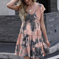 Kurzes Damen-Kleid mit Batikmuster im Freizeitstil - Jimena
