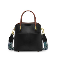 Damen-Eimertasche aus genarbtem Leder mit doppeltem Henkel - Emilia