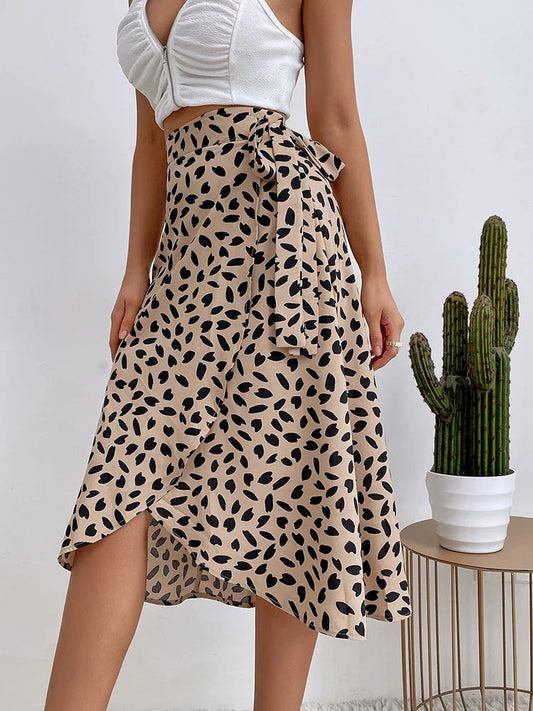 Damen Wickelrock Boho Stil asymmetrischer Druck Sommer - Isadora