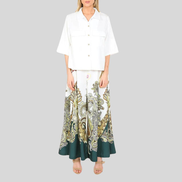 Veronika - Palazzo-Hosen-Set mit Paisley-Muster