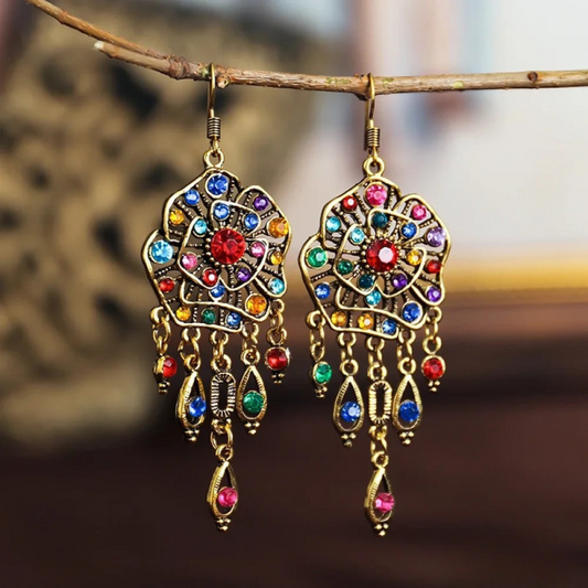 Bunte Mandala Vintage Ohrringe
