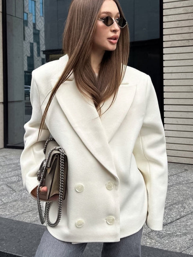 Blazer mit Reverskragen, Knopfverschluss und lockerer Passform