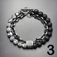 Tigerauge Perlenarmband Steel Streaks Robustes Stahlarmband Mit Wildem Stil Für Urbane Könige