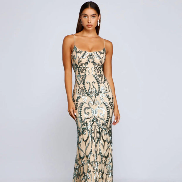 Damen Partykleid mit Paillettenstickerei - Kalea