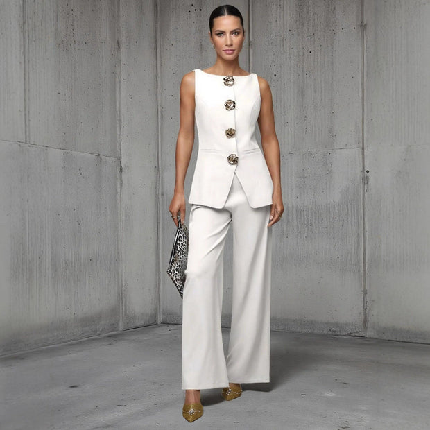 Set aus ärmellosem Oberteil und weiter Hose für Frauen - Elira