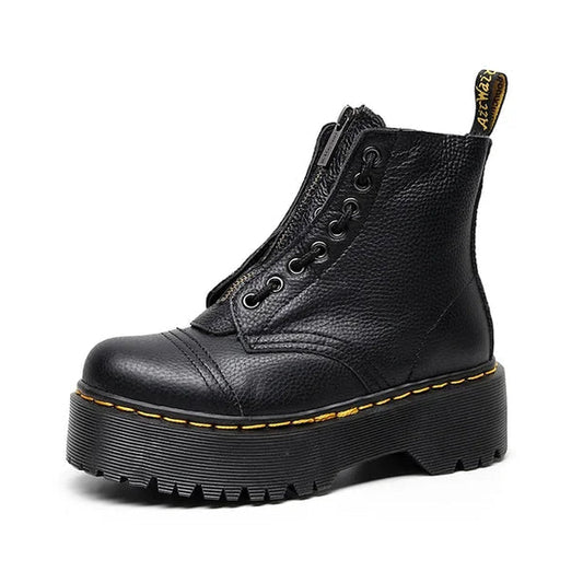 Leandra – Stylische Plateaustiefel aus Leder für einen trendbewussten Look