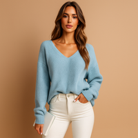 Damen Pullover mit V-Ausschnitt aus weichem Strick - Romina