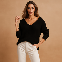 Damen Pullover mit V-Ausschnitt aus weichem Strick - Romina