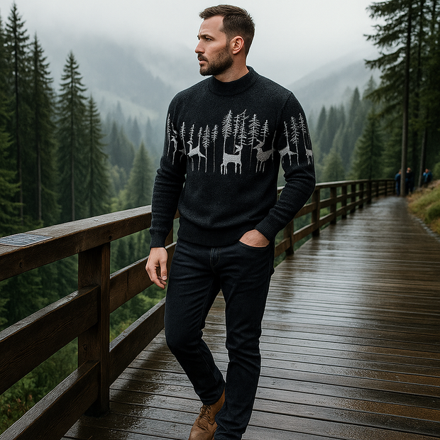Herren Pullover Rollkragenpullover Wintermotiv - Erland