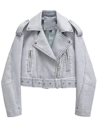 Waschbare Lederjacke mit Farbverlauf