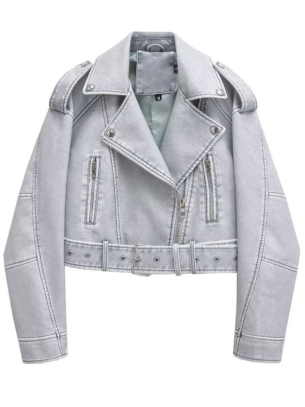 Waschbare Lederjacke mit Farbverlauf
