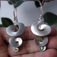 Silberne Vintage Spiral Ohrringe