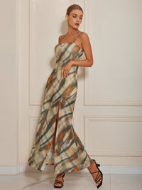 Moly - Maxikleid mit quadratischem Ausschnitt und Schlitz