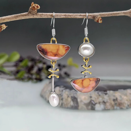 Elegante Ohrringe mit Orangen Stein