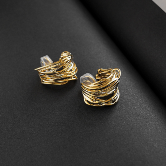 Ohrringe Glamour Fabrics Martina Moderner Texturierter Schmuck Mit Verflochtenen Formen Und Metallischem Glanz