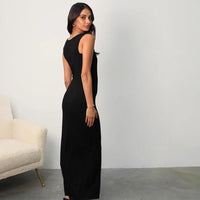 Langes ärmelloses Rippenkleid für Frauen - Juliette