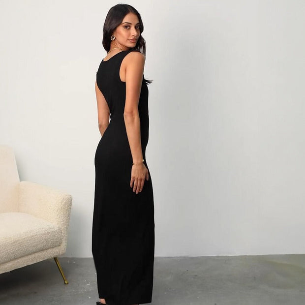 Langes ärmelloses Rippenkleid für Frauen - Juliette