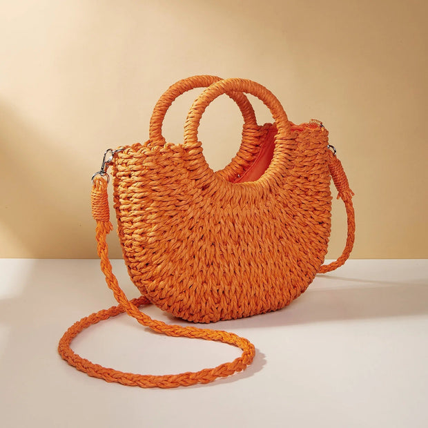 Damenhandtasche mit runden Griffen im Strandstil - Noa