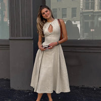 Hilary - Bohemio Langes Kleid mit Ausschnitt