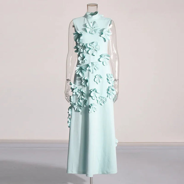 Lena - Langes rosa Kleid mit Blumen