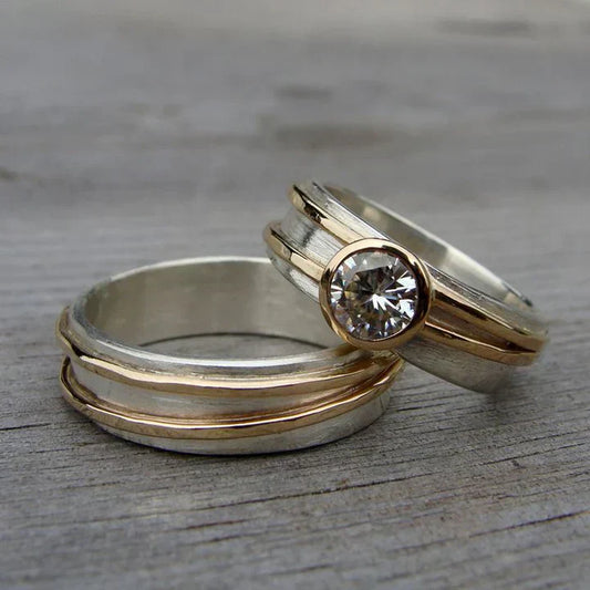Vintage Ring Aus Gold Und Silber Mit Kubischen Zirkonien Elegantes Und Zeitloses Damen Schmuckstück
