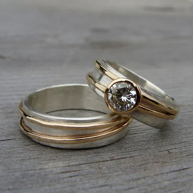 Vintage Ring Aus Gold Und Silber Mit Kubischen Zirkonien Elegantes Und Zeitloses Damen Schmuckstück