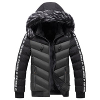Herren Steppjacke mit Kunstfellkapuze - Elian