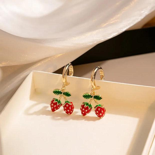 Ohrringe Mit Fruchtförmigem Anhänger Vergoldet Und Emailliert Für Damen Amelie Schmuck